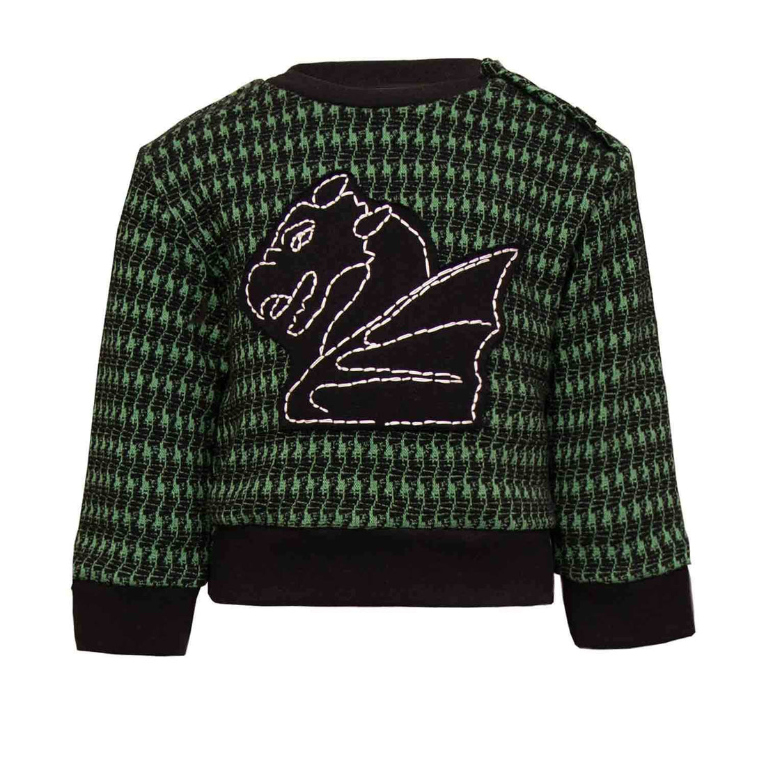 Black and green pied de poule 