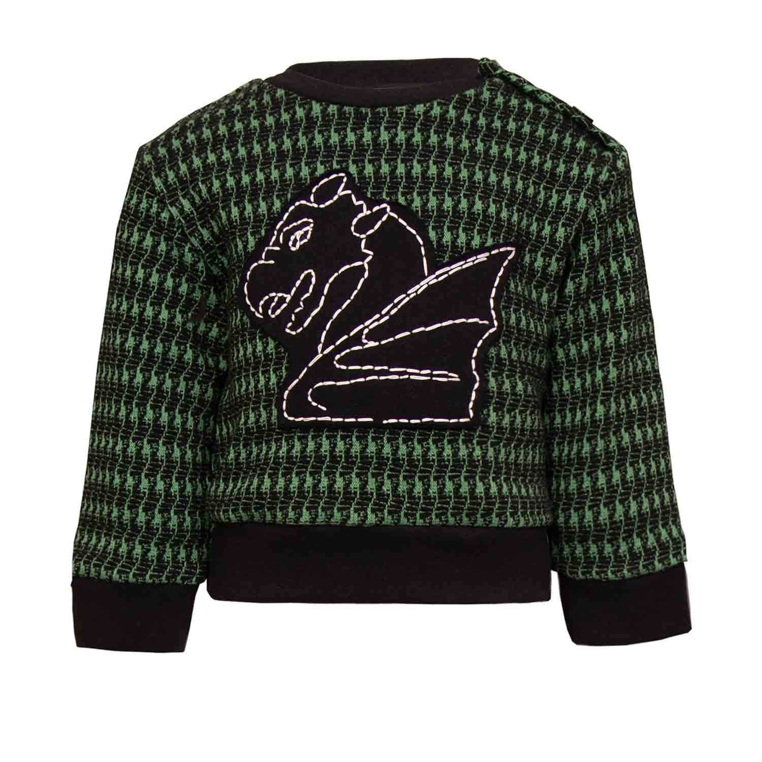Black and green pied de poule 
