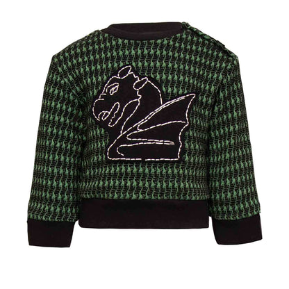 Black and green pied de poule 